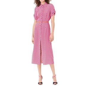 Diane von Furstenberg Georgia Silk Crepe De Chine Midi Shirt Dress